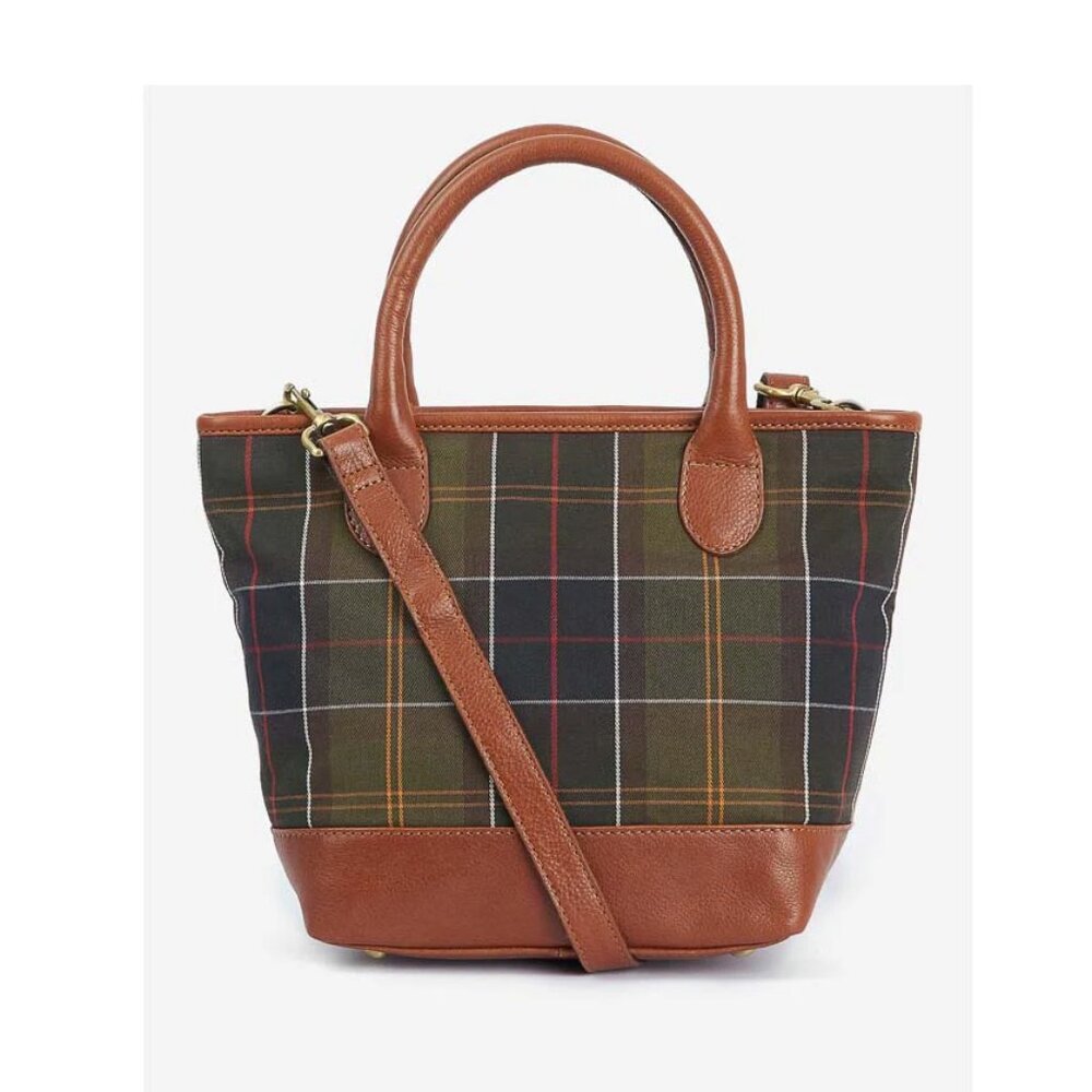 Katrine Tartan Leather Ladies Tote Bag MSRP $260 British Elegance - Picture 7 of 12